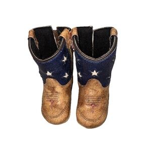 BOOT BARN INFANT SIZE 3 BOYS FLAG POPPET WESTERN BOOTS